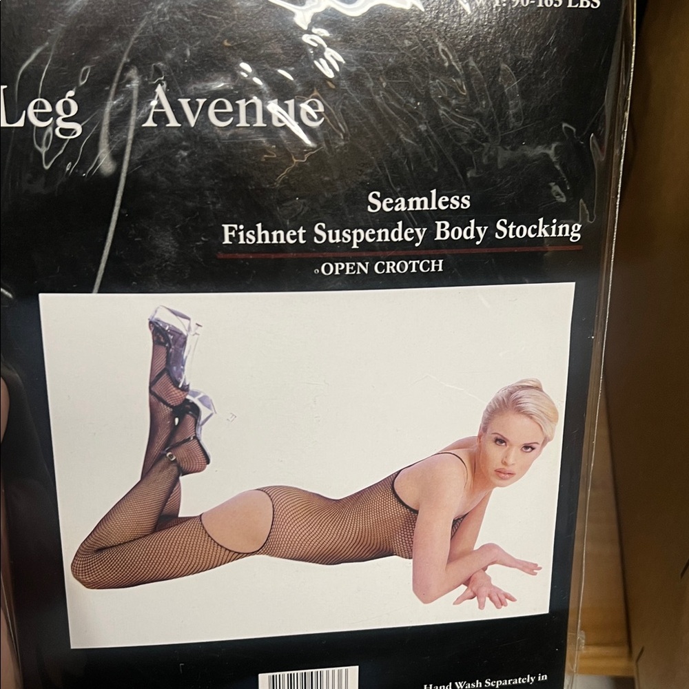 Leg Avenue Black Fishnet Suspender Bodystocking